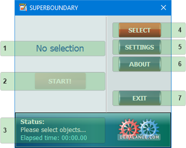 The main window of the SuperBoundary app